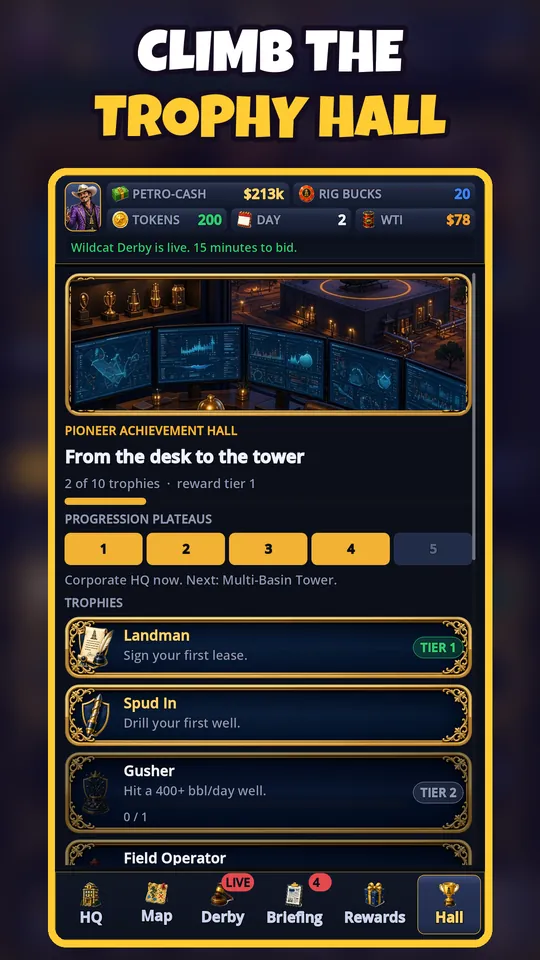 Climb the Trophy Hall: achievements and progression