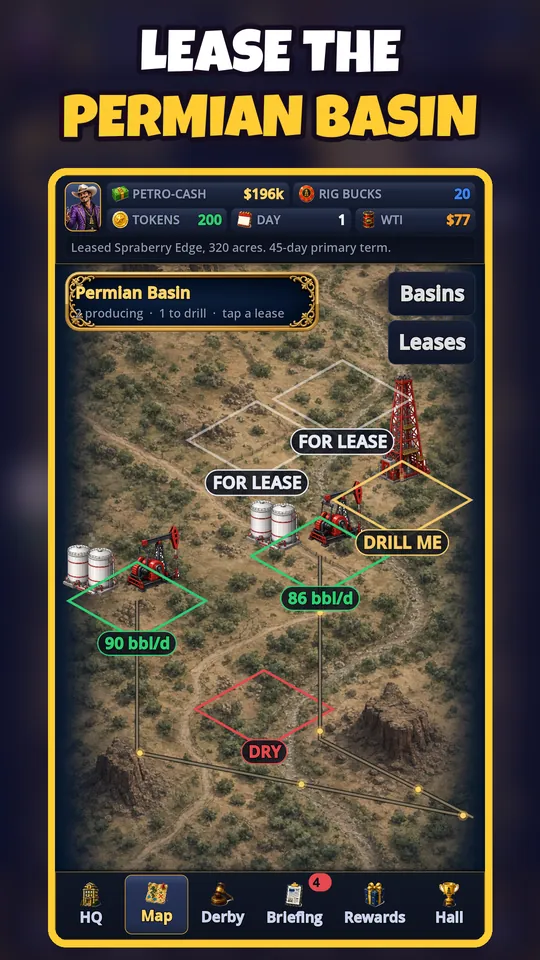 Lease the Permian Basin: a lease map with tracts for lease